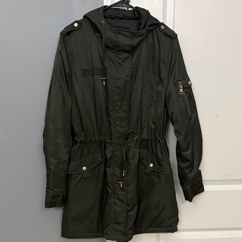 Olive Utility Jacket with Hood